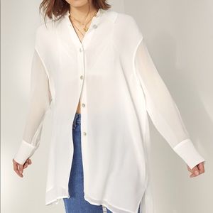 Wilfred Twain Aritzia Long White Button-Up